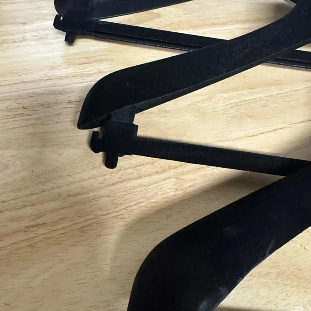 3 BALENCIAGA unisex black velvet hangers for shirts or coats